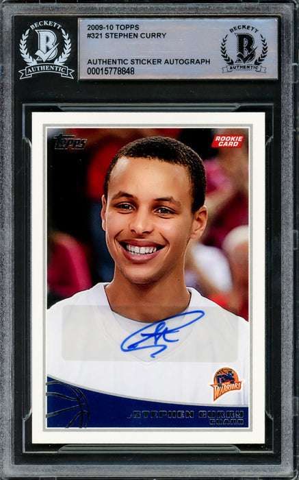 Stephen Curry Autographed 2009-10 Topps Rookie Card #321 Golden