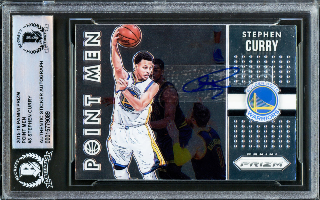 Stephen Curry Autographed 2015-16 Panini Prizm Point Men Card #3