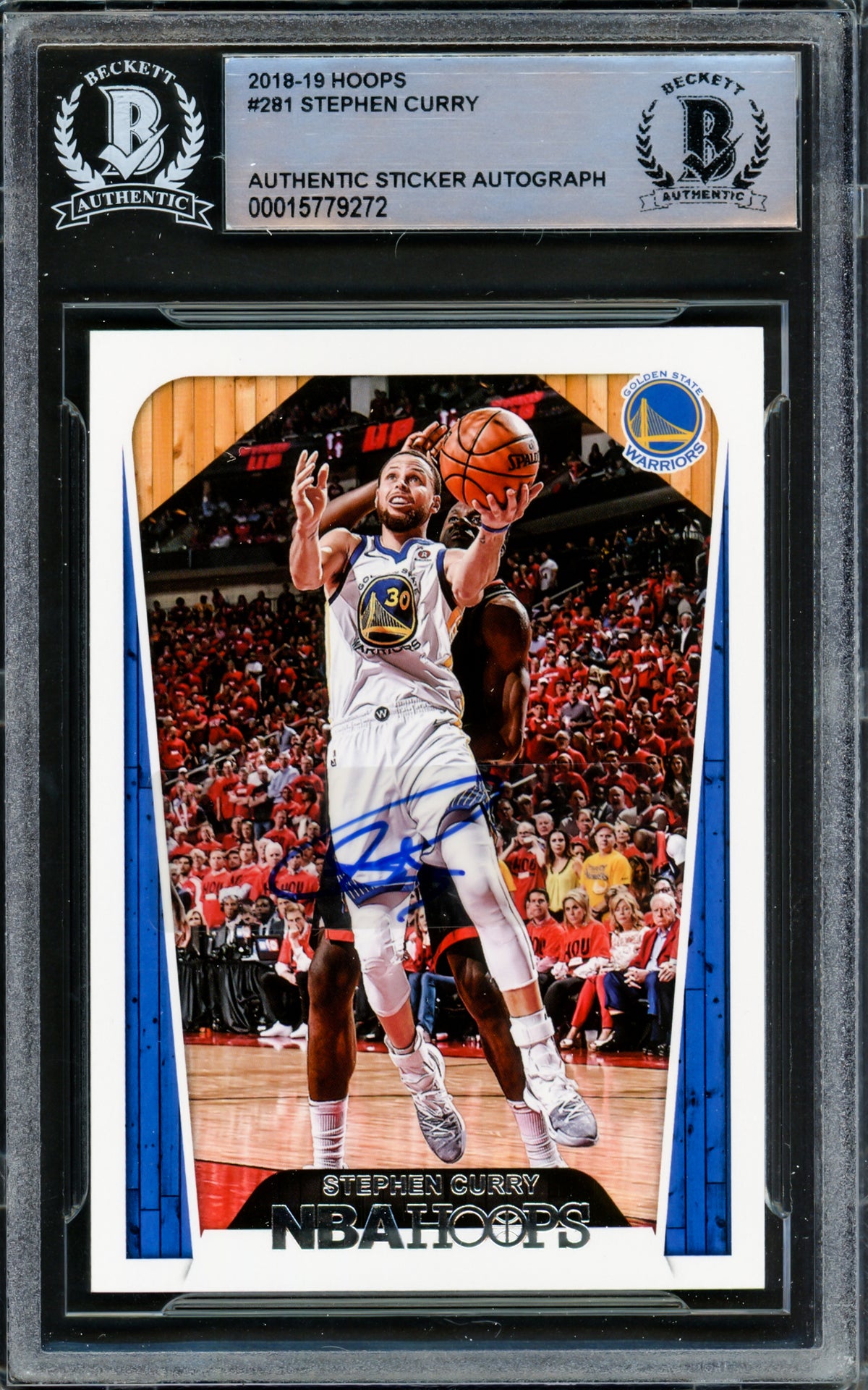Stephen Curry Autographed 2018-19 Hoops Card #281 Golden State
