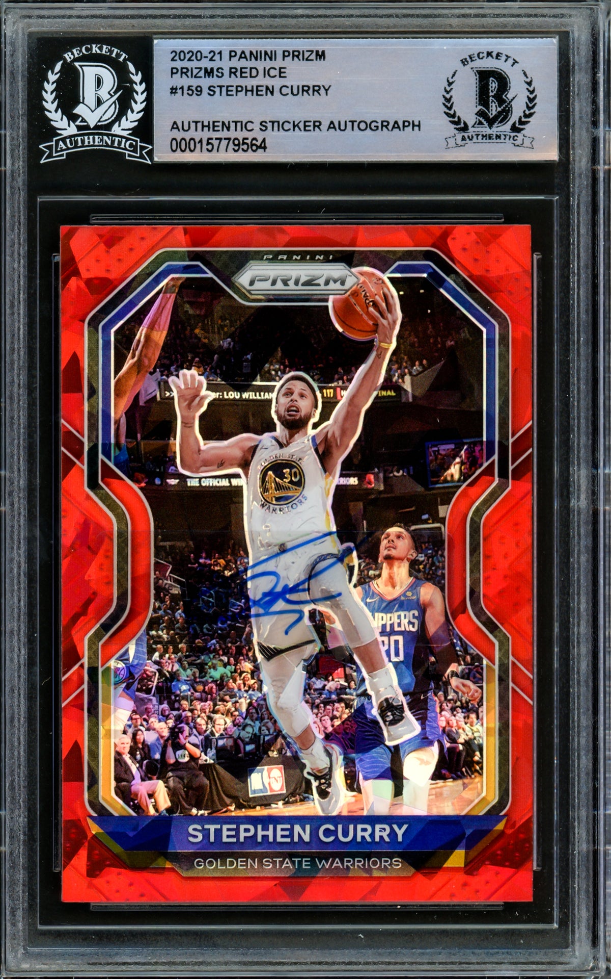 Stephen Curry Autographed 2020-21 Panini Prizm Red Ice Card #159