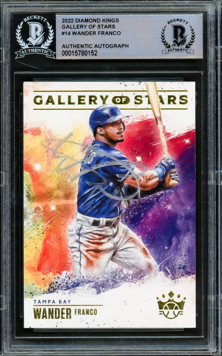 Wander Franco Autographed 2022 Panini Diamond Kings Gallery Of Stars Rookie Card #GS14 Tampa Bay Rays (Light) Beckett BAS #15780152