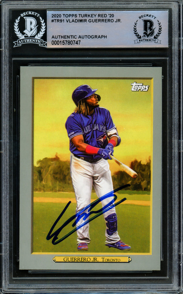 Vladimir Guerrero Jr. Autographed 2020 Topps Turkey Red Card #TR-91 Toronto Blue Jays Beckett BAS #15780747
