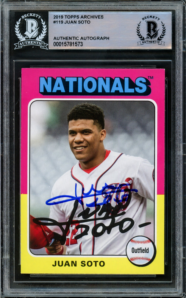 Juan Soto Autographed 2019 Topps Archives Card #119 Washington Nationals Beckett BAS #15781573