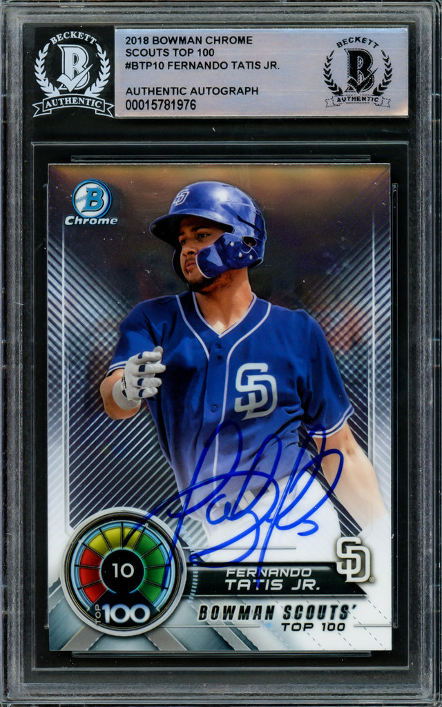 Fernando Tatis Jr. Autographed 2018 Bowman Chrome Top 100 Rookie 