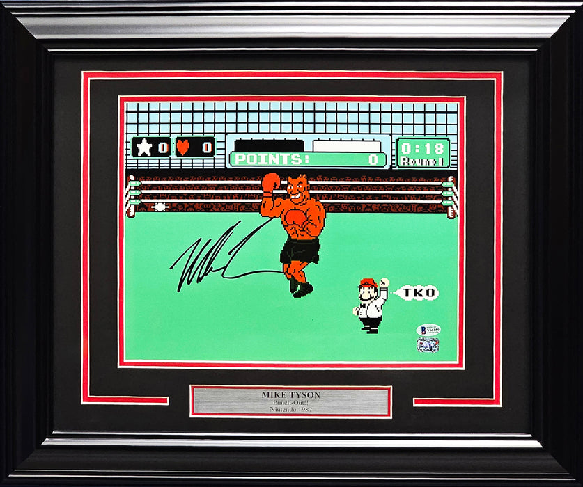 Mike Tyson Autographed Framed 11x14 Photo Nintendo Punch-Out!! Beckett BAS Stock #215844