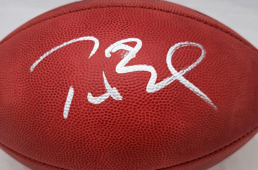 Tom Brady Autographed New England Patriots NFL Leather Super Bowl XXXV Logo Football Fanatics Holo #AA0112376 - RSA
