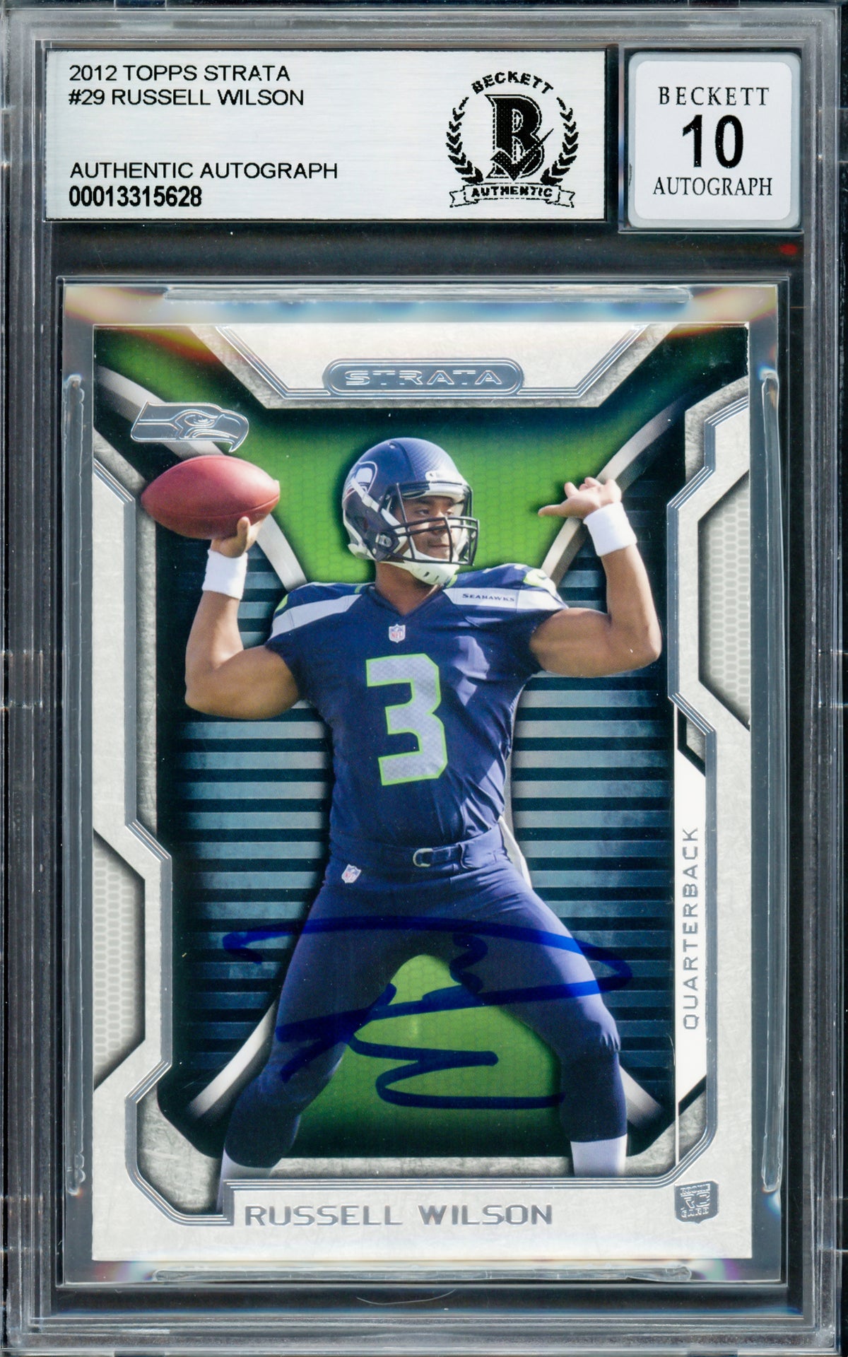 Russell Wilson Autographed 2012 Topps Strata Rookie Card #29