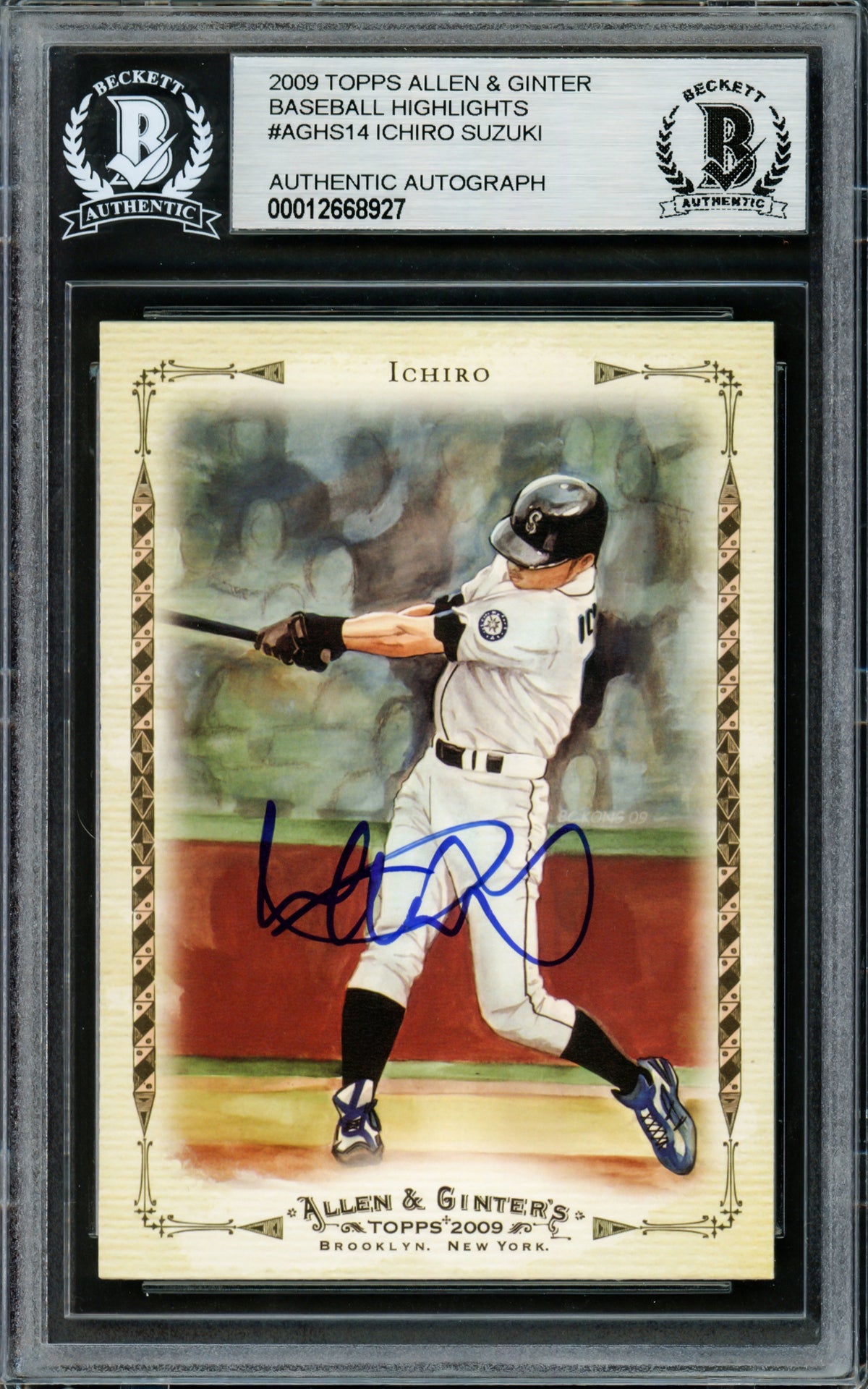 Ichiro Suzuki Autographed 2009 Topps Allen & Ginter Card #AGHS14