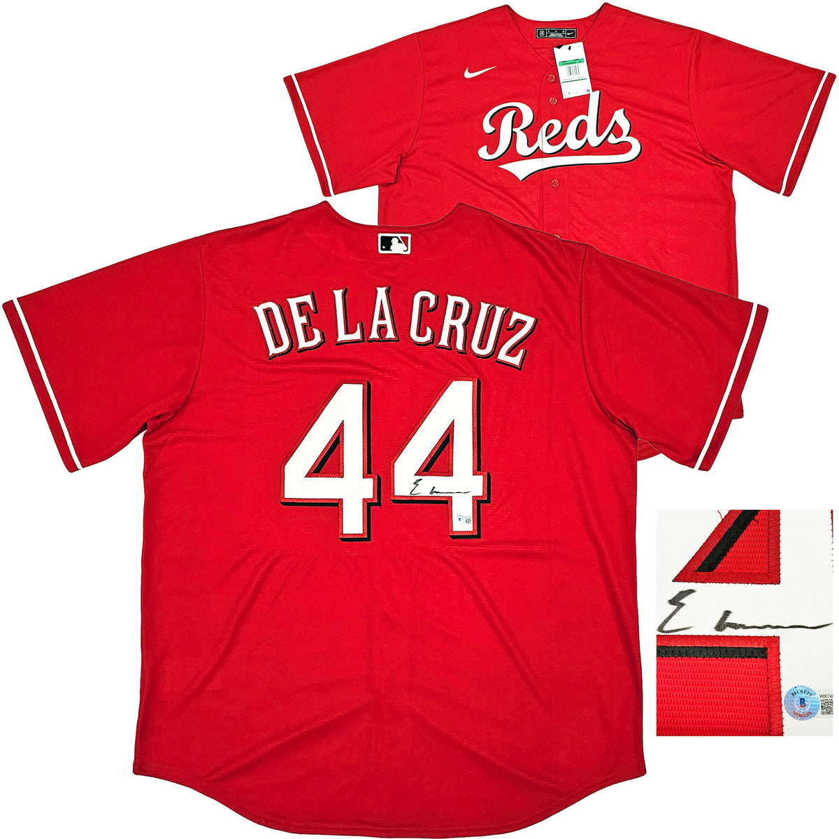 Cincinnati Reds Elly De La Cruz Autographed Red Nike Jersey Size