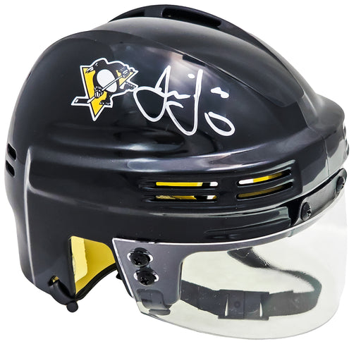Jaromir Jagr Autographed Pittsburgh Penguins Black Mini Helmet Beckett BAS Witness Stock #219045