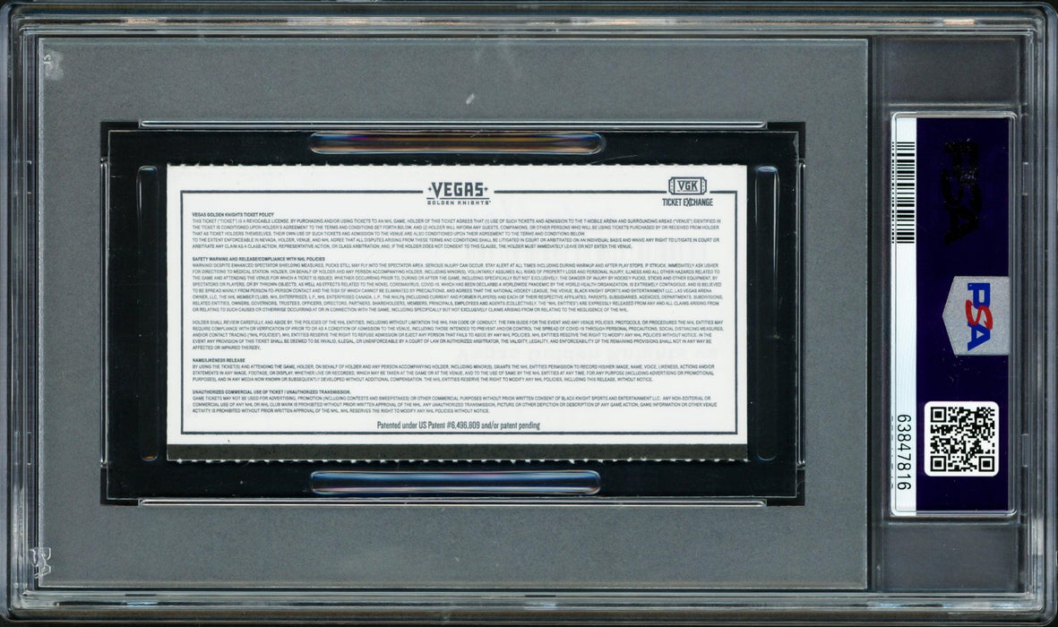 Ryan Donato Autographed Seattle Kraken Inaugural First Game Ticket PSA 9 Auto Grade Gem Mint 10 "1st Kraken Goal 10/12/21" Highest Graded PSA/DNA #63847816 - RSA