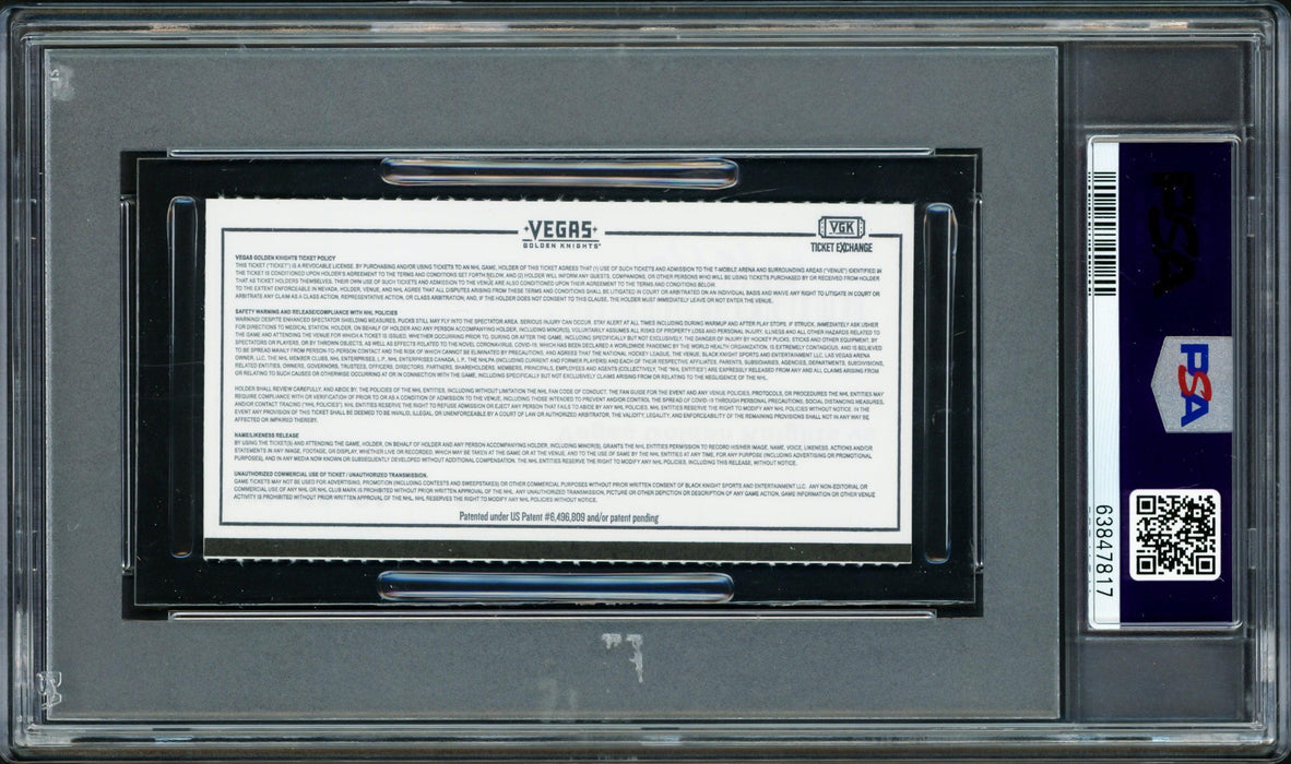 Ryan Donato Autographed Seattle Kraken Inaugural First Game Ticket PSA 8 Auto Grade Gem Mint 10 "1st Kraken Goal 10/12/21" PSA/DNA #63847817 - RSA