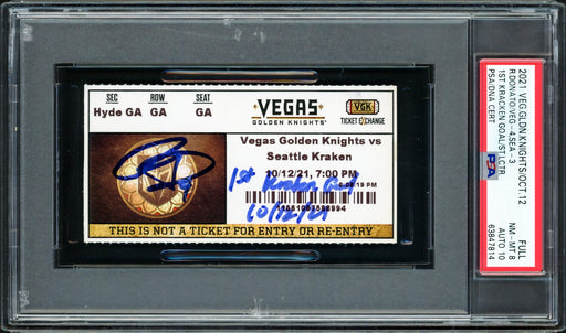 Ryan Donato Autographed Seattle Kraken Inaugural First Game Ticket PSA 8 Auto Grade Gem Mint 10 "1st Kraken Goal 10/12/21" PSA/DNA #63847814 - RSA