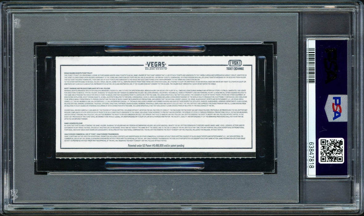 Ryan Donato Autographed Seattle Kraken Inaugural First Game Ticket PSA 6 Auto Grade Gem Mint 10 "1st Kraken Goal 10/12/21" PSA/DNA #63847818 - RSA