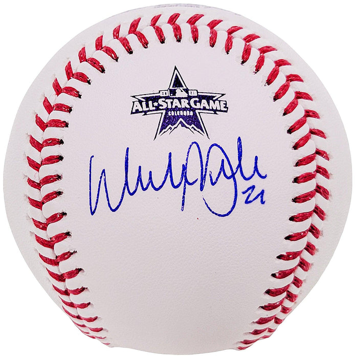 Walker Buehler Autographed Official 2021 All Star Game Logo Baseball Los Angeles Dodgers Beckett BAS QR #WL26615 - RSA