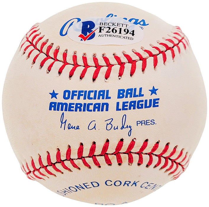 Tommy Byrne Autographed Official AL Baseball New York Yankees Beckett BAS #F26194 - RSA