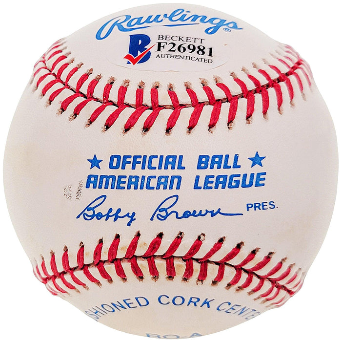 Tommy Tom Henrich Autographed Official AL Baseball New York Yankees "Old Reliable" Beckett BAS #F26981 - RSA