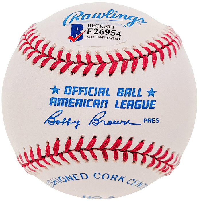 Tommy Tom Henrich Autographed Official AL Baseball New York Yankees Beckett BAS #F26954 - RSA