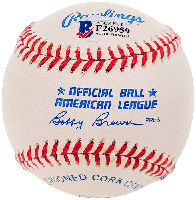 Tommy Tom Henrich Autographed Official AL Baseball New York Yankees Beckett BAS #F26959 - RSA