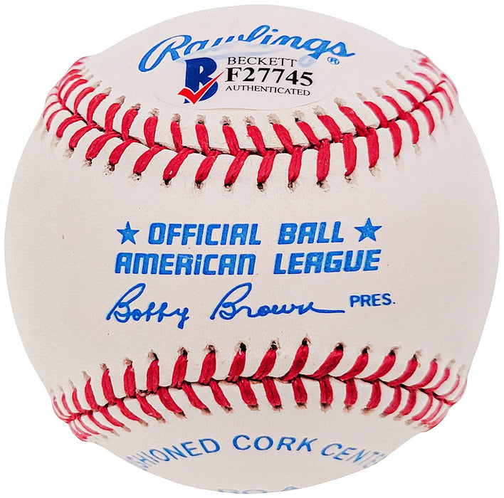 Bob Turley Autographed Official AL Baseball New York Yankees Beckett BAS #F27745 - RSA