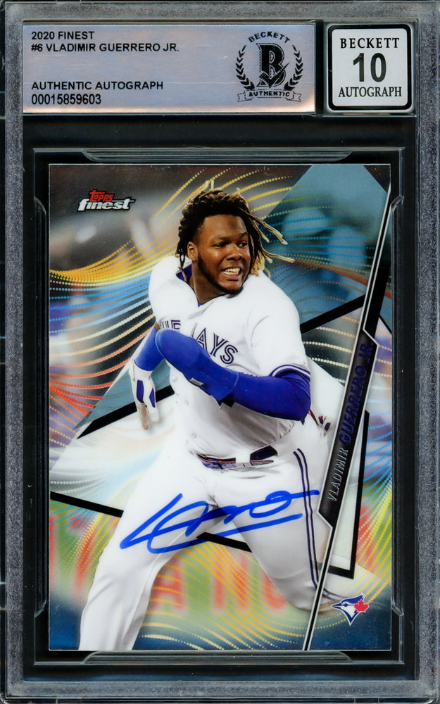 Vladimir Guerrero Jr. Autographed 2020 Topps Finest Card #6 Toronto Blue Jays Auto Grade Gem Mint 10 Beckett BAS #15859603