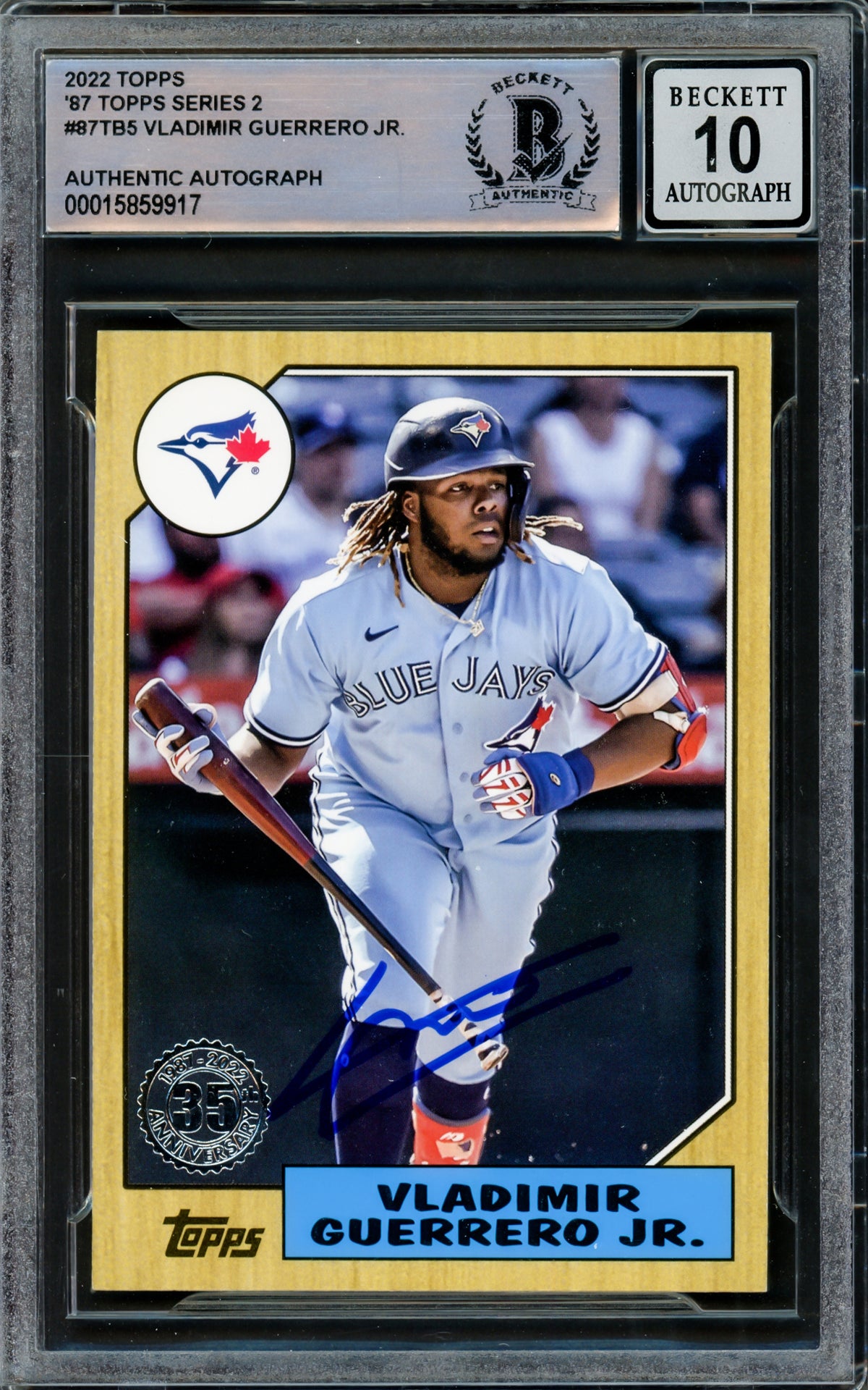 Vladimir Guerrero Jr. Autographed 2022 Topps Series 2 1987 35th Vladimir Guerrero Jr. Autographed 2022 Topps Series 2 1987 35th