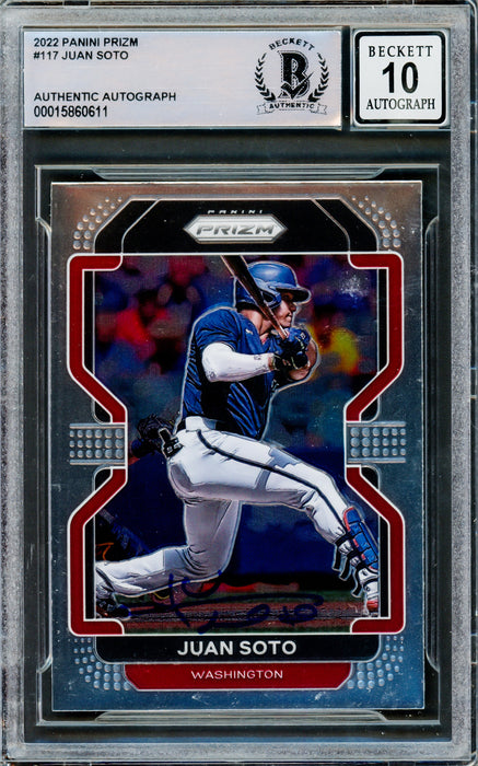 Juan Soto Autographed 2022 Panini Prizm Card #117 Washington Nationals Auto Grade Gem Mint 10 Beckett BAS #15860611