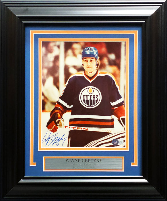 Wayne Gretzky Autographed Framed 8x10 Photo Edmonton Oilers Beckett BAS #AC56664