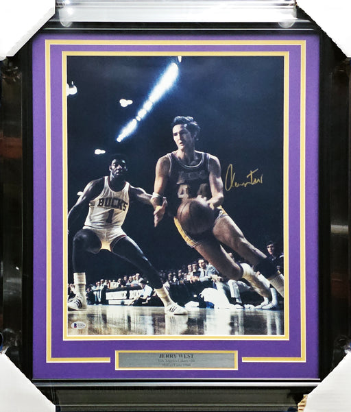 Jerry West Autographed Framed 16x20 Photo Los Angeles Lakers Beckett BAS #T13574