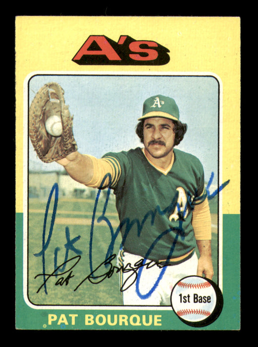 Pat Bourque Autographed 1975 Topps Card #502 Oakland A's SKU #219114