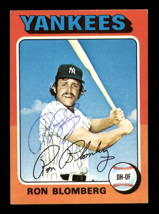 Ron Blomberg Autographed 1975 Topps Card #68 New York Yankees SKU #219116