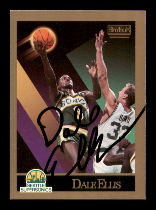 Dale Ellis Autographed 1990-91 Skybox Card #266 Seattle Supersonics SKU #219208