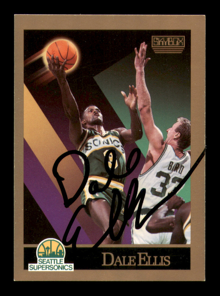 Dale Ellis Autographed 1990-91 Skybox Card #266 Seattle Supersonics SKU #219208