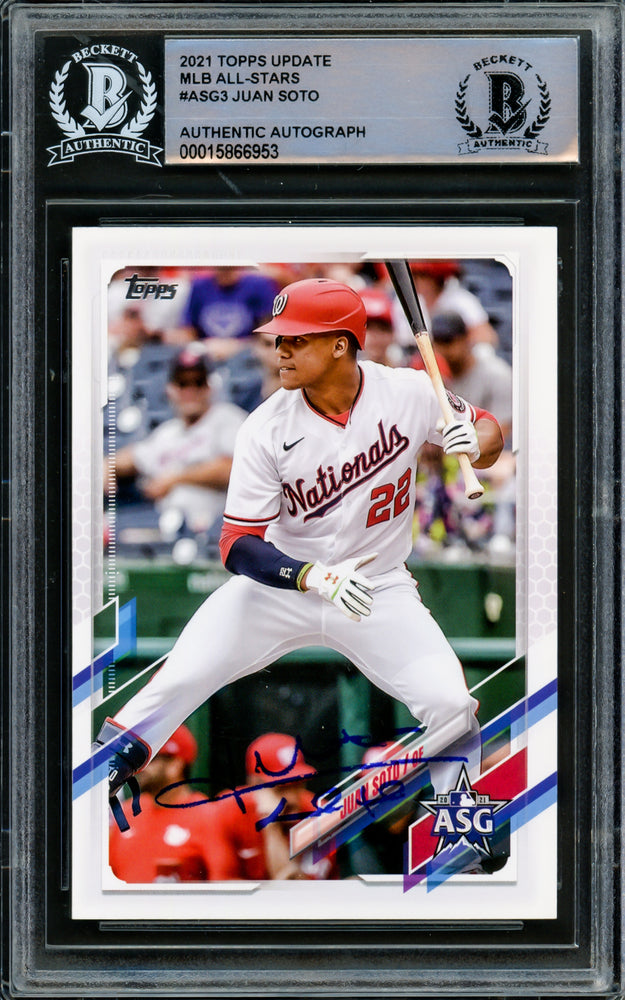 Juan Soto Autographed 2021 Topps Update All Star Game Card #ASG-3 Washington Nationals Beckett BAS #15866953