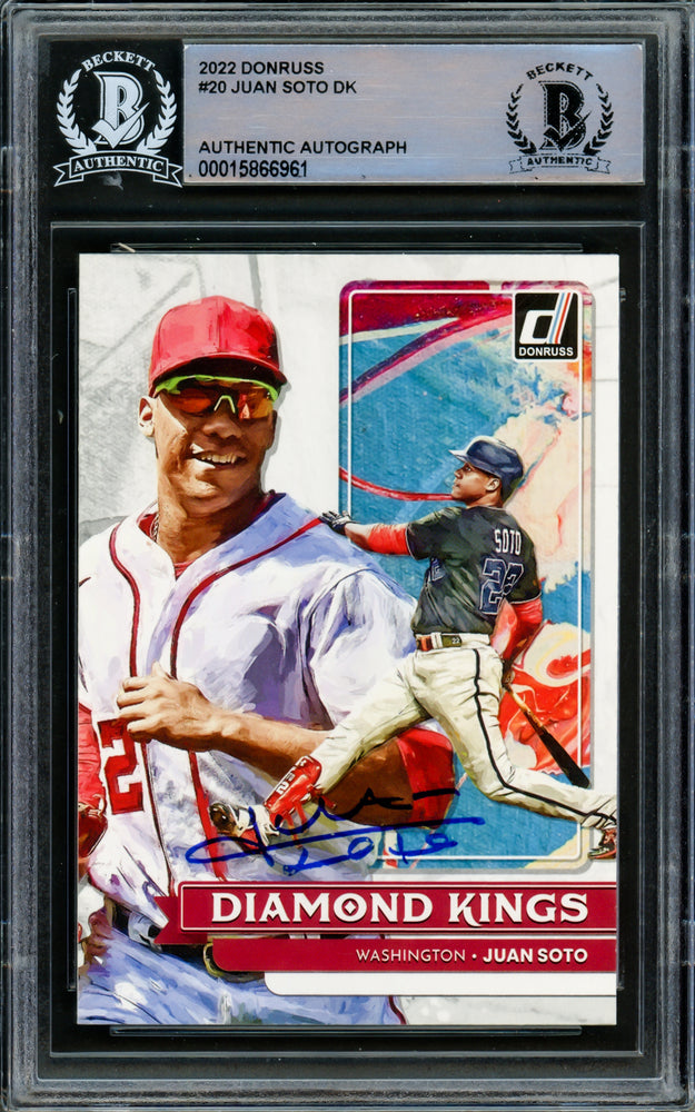 Juan Soto Autographed 2022 Donruss Diamond Kings Card #20 Washington Nationals Beckett BAS #15866961