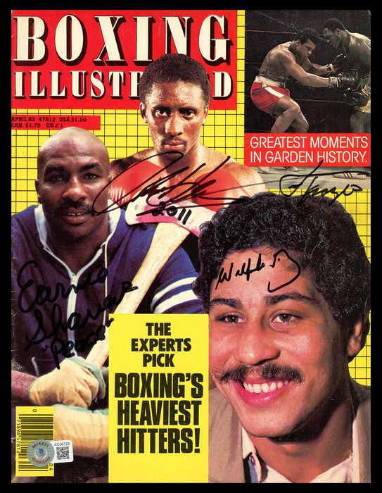 Boxing Legends Autographed Boxing Illustrated Magazine With 4 Signatures Including Joe Frazier & Thomas "Hitman" Hearns Beckett BAS #AC56729