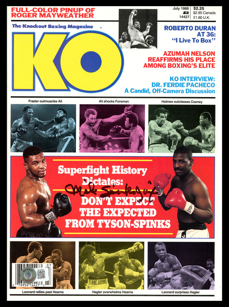Michael Mike Spinks Autographed KO Magazine "Jinx" Beckett BAS QR #BH26934