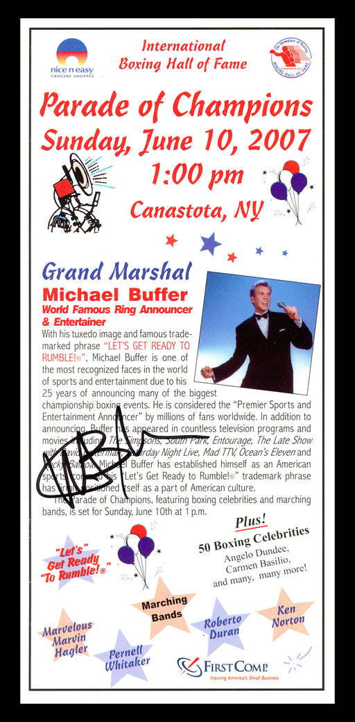 Michael Buffer Autographed Brochure Announcer SKU #219787