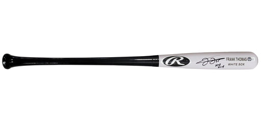 Frank Thomas Autographed Gray Rawlings Game Model Bat Chicago White Sox "HOF 2014" Beckett BAS Witness Stock #208242 - RSA