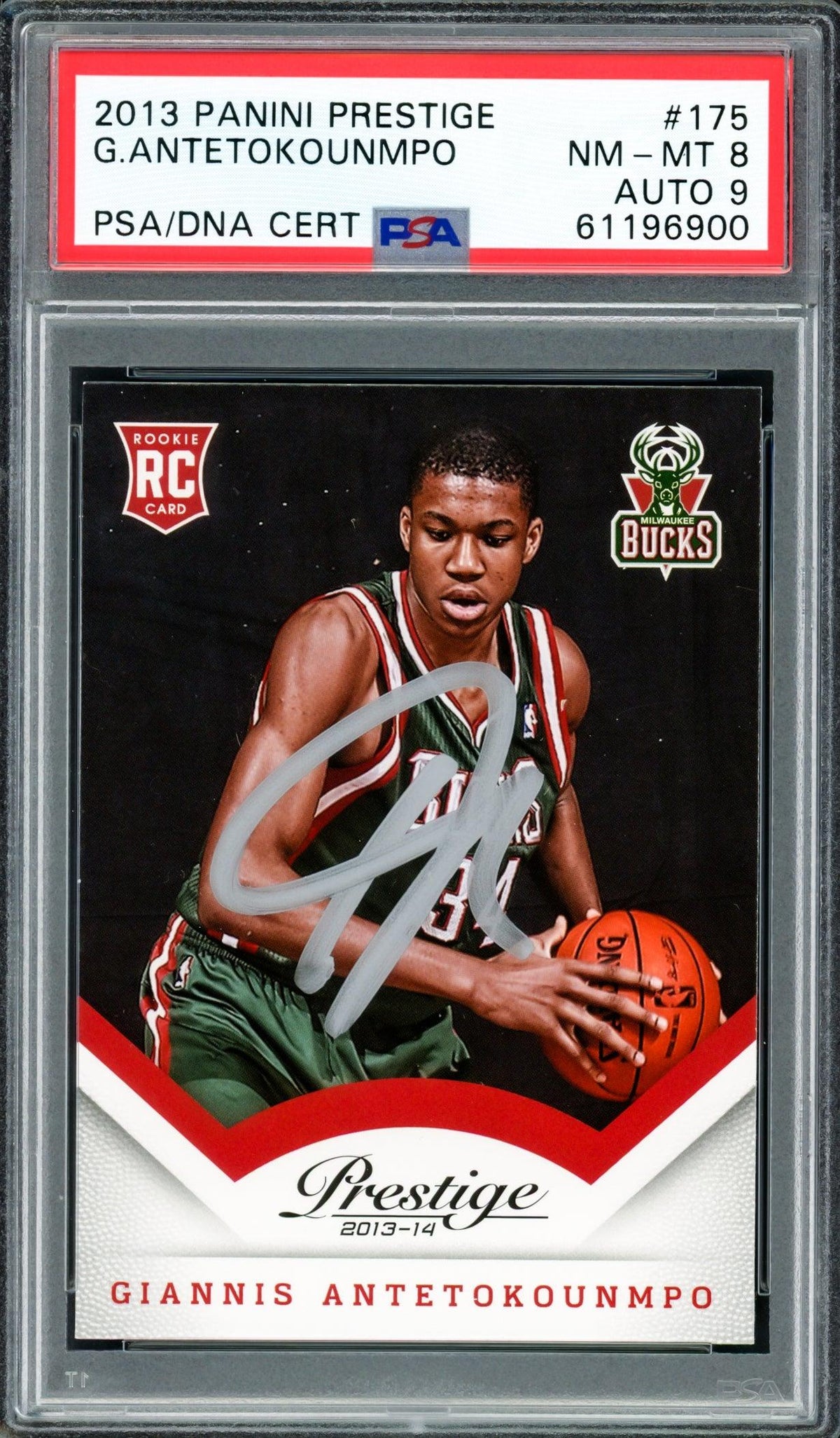 Giannis Antetokounmpo Autographed 2013 Panini Prestige Rookie Card