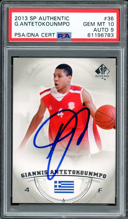 Giannis Antetokounmpo Autographed 2013 SP Authentic Rookie Card #36 Milwaukee Bucks PSA 10 Auto Grade Mint 9 PSA/DNA #61196783 - RSA