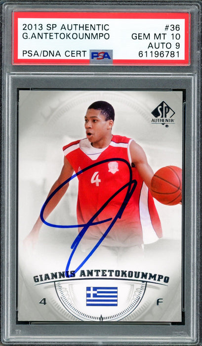 Giannis Antetokounmpo Autographed 2013 SP Authentic Rookie Card #36 Milwaukee Bucks PSA 10 Auto Grade Mint 9 PSA/DNA #61196781 - RSA