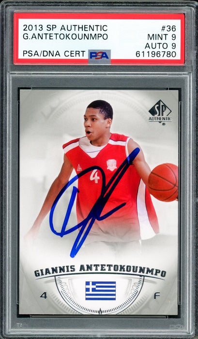 Giannis Antetokounmpo Autographed 2013 SP Authentic Rookie Card #36 Milwaukee Bucks PSA 9 Auto Grade Mint 9 PSA/DNA #61196780 - RSA