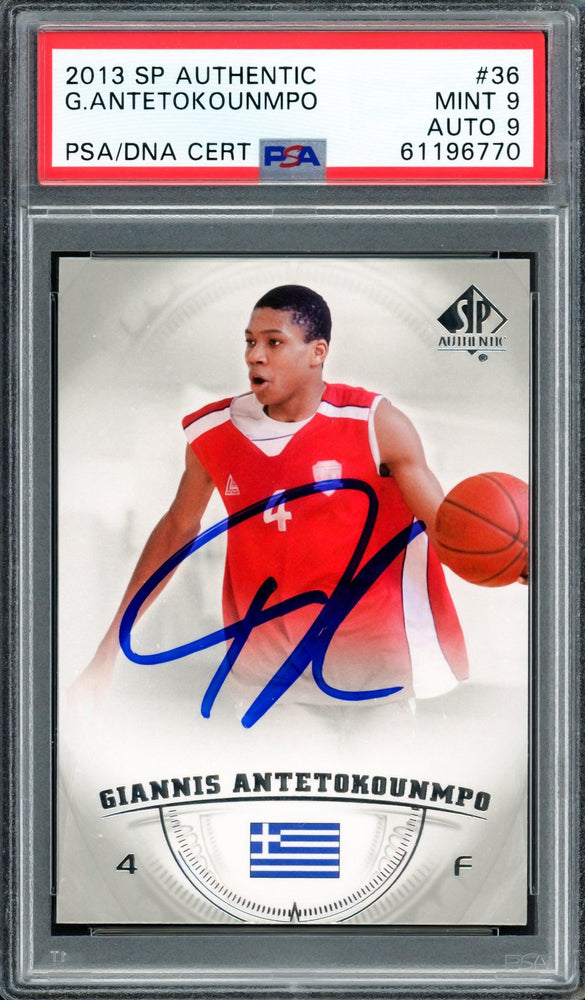 Giannis Antetokounmpo Autographed 2013 SP Authentic Rookie Card #36 Milwaukee Bucks PSA 9 Auto Grade Mint 9 PSA/DNA #61196770 - RSA
