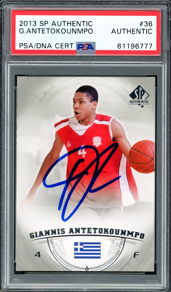 Giannis Antetokounmpo Autographed 2013 SP Authentic Rookie Card #36 Milwaukee Bucks PSA/DNA #61196777 - RSA