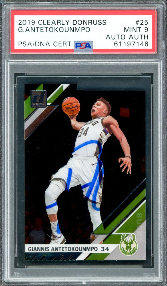 Giannis Antetokounmpo Autographed 2019 Clearly Donruss Card #25 Milwaukee Bucks PSA 9 PSA/DNA #61197146 - RSA