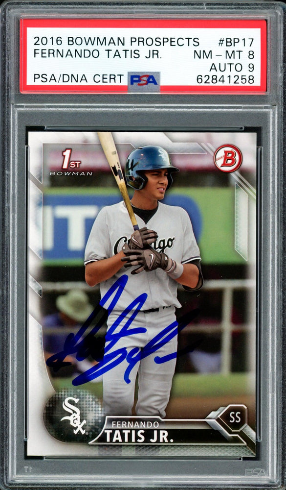 Fernando Tatis Jr. Autographed 2016 Bowman Prospects Rookie Card #BP17 San Diego Padres PSA 8 Auto Grade Mint 9 PSA/DNA #62841258 - RSA