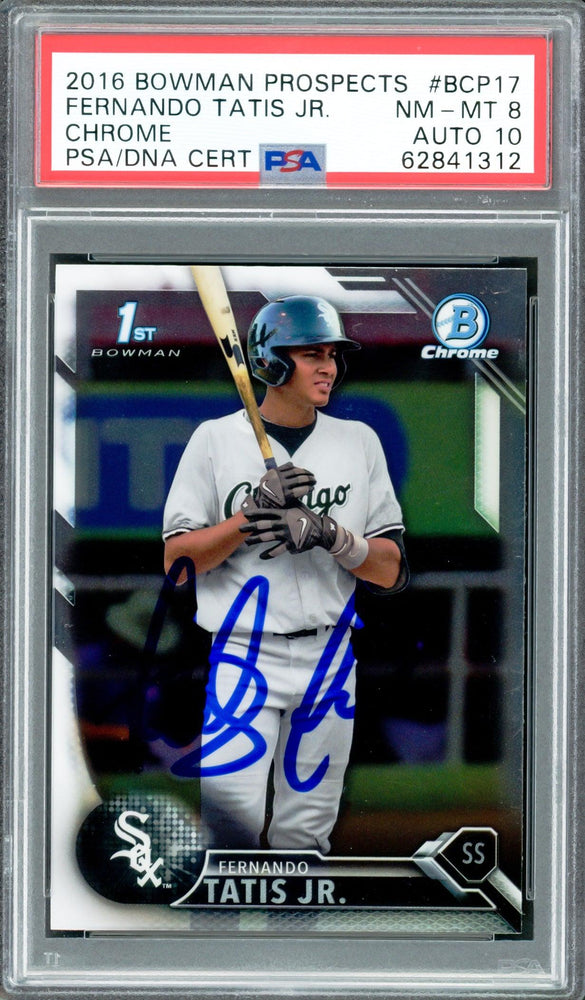 Fernando Tatis Jr. Autographed 2016 Bowman Chrome Prospects Rookie Card #BCP17 San Diego Padres PSA 8 Auto Grade Gem Mint 10 PSA/DNA #62841312 - RSA
