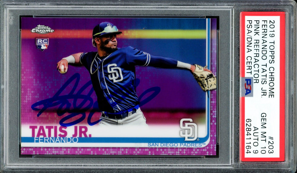 Fernando Tatis Jr. Autographed 2019 Topps Chrome Pink Refractor