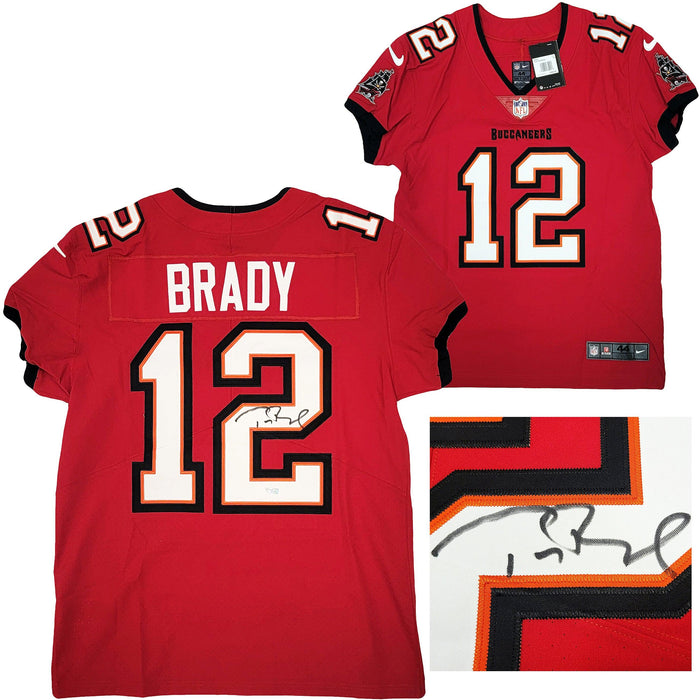 Tampa Bay Buccaneers Tom Brady Autographed Red Nike Elite Jersey Size 44 Fanatics Holo Stock #208712 - RSA